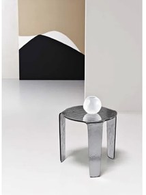 Tavolino tondo NORI in vetro Fumč 45x47 cm