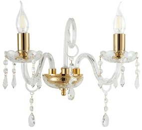 Lampada applique 32x25 cm in cristallo MARIATERESA liscio a 2 luci