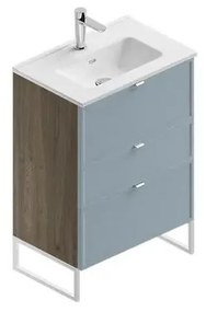 Mobile sottolavabo e lavabo Quadra per vasca centrale cotto/cielo in mdf L 60 x H 93 x P 39 cm 3 cassetti