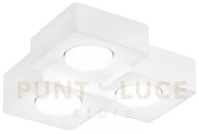 Plafoniera athen quadrata bianca 3 luci attacco gx53 27x27x7,3cm in...