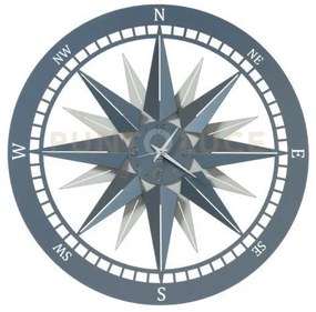 Orologio piccolo dal design origale bussola bianco marmo e azzurro