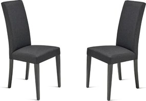 Sedia in tessuto Antracite con gambe in legno DENVER 2 sedie