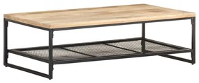Tavolino Da Salotto 110x60x35 Cm İn Legno Massello Di Mango /
