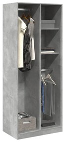 Armadio Grigio Cemento 80x50x200 Cm İn Legno Multistrato /