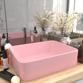 Lavandino Luxury Rosa Opaco 41x30x12 Cm İn Ceramica /