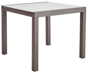 Tavolo da giardino allungabile Lyra II NATERIAL in alluminio marrone con piano in vetro  per 6 persone 90/160x90cm