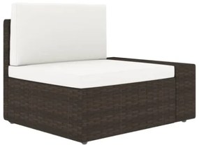 Set Divani da Giardino 6 pz in Polyrattan Marrone