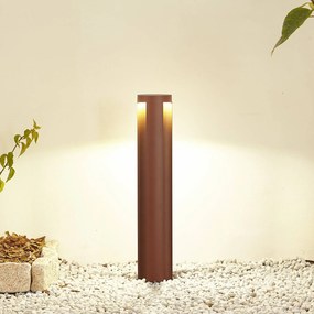 Lucande Lampione a LED Raiku, color ruggine, alluminio, 65 cm