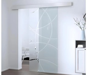 Porta scorrevole esterno muro H205 x L93 cm in Vetro temperato  - HEIDI