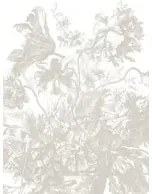 KEK Amsterdam Carta da parati panoramica Engraved Flowers Uyterlinde - Grey 195 cm