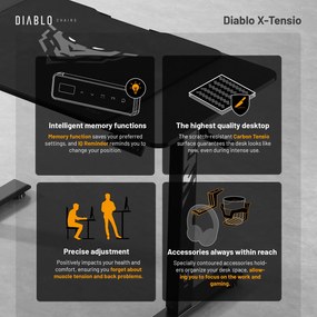 Scrivania Diablo X-Tensio 1100 1100 regolabile in altezza nero