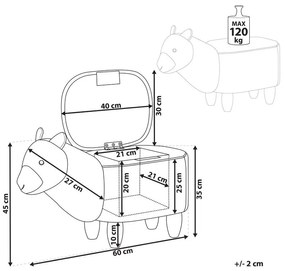 Pouf di tessuto bianco ALPACA Beliani