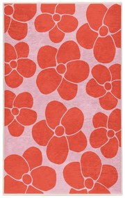 Tappeto rosso e rosa lavabile 60x100 cm Poppy Fields – Mila Home