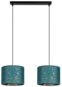 Lampadario su corda REZO 2xE27/60W/230V turchese