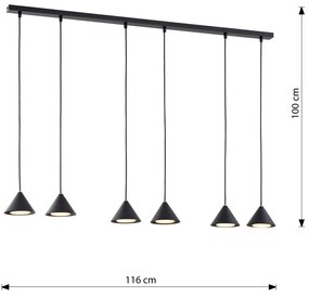 Lampadario ELIT 6 GOLD e BLACK - Attacco GX53