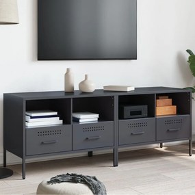 Mobili Tv 2pz Antracite 68x39x50,5 Cm İn Acciaio /