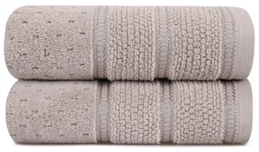 Set di 2 asciugamani in cotone marrone chiaro , 50 x 90 cm Arella - Foutastic