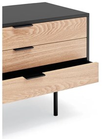 Mobile TV nero-colore naturale effetto rovere 180x52 cm Sierra – Teulat