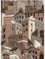 Arte International Carta da parati Citta di Castello - Sepia