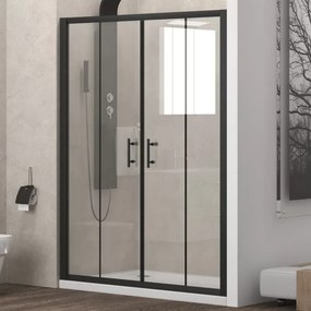 Nicchia doccia 160cm telaio nero doppio scorrevole KFN6000 - KAMALU