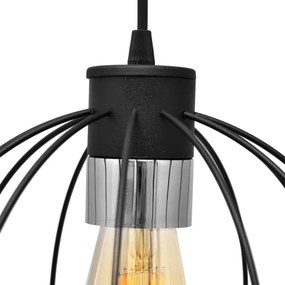 Lampadario a sospensione con filo STARLIGHT 1xE27/15W/230V nero/argento