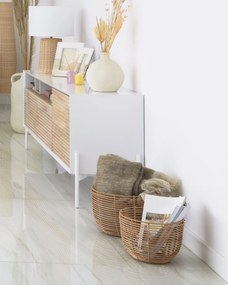 Kave Home - Cornice per foto Uria in marmo bianco e pietra beige 25 x 20 cm