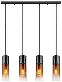 Globo 21000-4HG - Lampadario a sospensione con filo ANNIKA 4xE27/25W/230V nero/rame