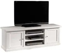 Porta tv 2 ante in legno shabby bianco 160x46x56