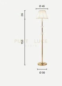Piantana dido 1 luce ottanio e cromo attacco  e27 d.45cm