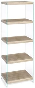Libreria In Vetro E Legno 40x30x131 Cm 5 Ripiani Line Kenya Bizzotto Salvaspazio