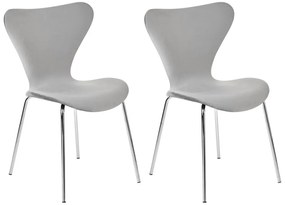 Set di 2 sedie da pranzo velluto grigio chiaro e argento BOONVILLE Beliani