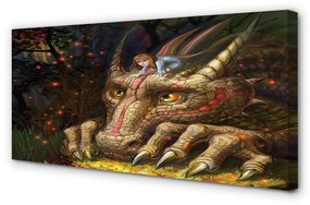 Quadro su tela Dragon Head Forest Girl 100x50 cm