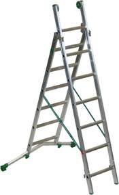 Scala a sfilo FACAL Super Prima in alluminio 2 rampe da 7 gradini portata massima 150 kg EN 131 per lavori fino a 4.5 m