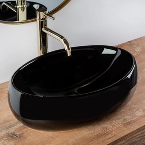 Lavabo da appoggio Rea Linda Black