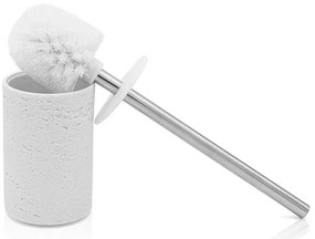 Scopino bagno da appoggio bianco in resina effetto pietra Matera