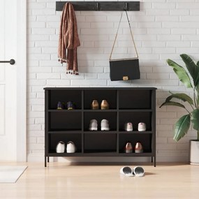 Scarpiera Nera 100x35x70 Cm İn Legno Multistrato /