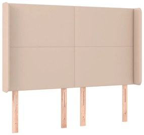 Giroletto Molle Materasso e LED Cappuccino 140x200cm Similpelle