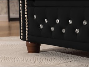 Divano angolare nero allungabile (con penisola a destra/a L) con rivestimento in velluto York Blik – Ropez