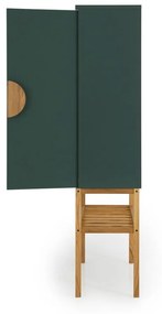 Credenza verde con gambe in rovere, altezza 162 cm Scoop - Tenzo