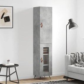 Credenza Grigio Cemento 34,5x34x180 Cm İn Legno Multistrato /