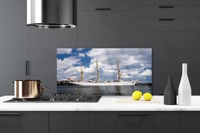 Pannello paraschizzi cucina Barca, acqua, paesaggio 100x50 cm