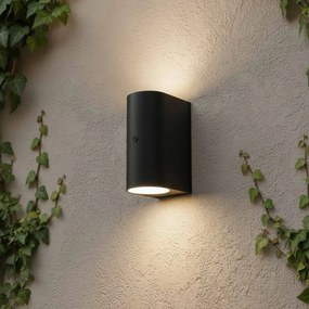 Applique Stondata 2xGU10 con Sensore Crepuscolare IP65 - Nera