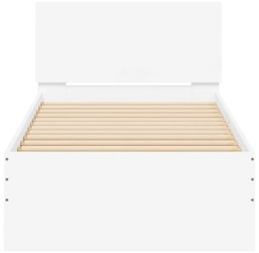 Giroletto con testiera bianco 90x190 cm in legno multistrato