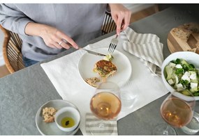 Asciugamano di lino 45x65 cm Natural White Stripes - Linen Tales