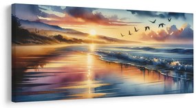 Quadro su tela – Spiaggia tranquilla al tramonto