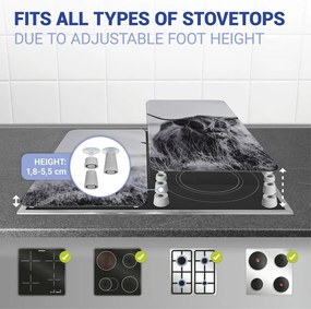 Set di copri fornelli in vetro temperato 2 pz 30x52 cm Universal Highland Cattle – Wenko