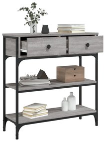 Tavolino consolle grigio sonoma 72,5x25x75 cm legno multistrato