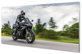 Quadro in vetro acrilico Motorcycle Sky Cloud Road 100x50 cm