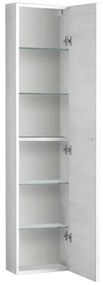 Colonna bagno sospesa 136h cm rovere bianco anta reversibile