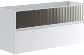 Mobile da bagno sotto lavabo Niwa bianco laccato opaco L 119.5 x H 50 x P 45.5 cm 2 cassetti, lavabo non incluso